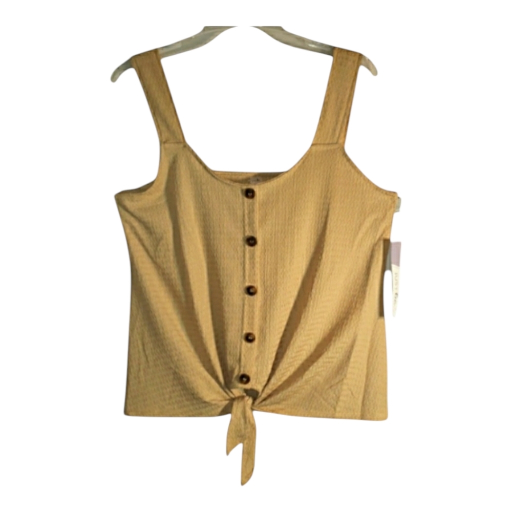 Just Be women's 1X sleeveless button tie front top. 6057